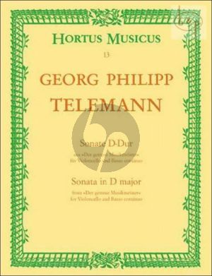 Telemann Sonata D-major TWV 41:D6 Violoncello-Bc (from Der Getreue Musikmeister) (edited J.Dietz Degen)