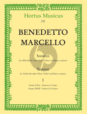 Marcello Sonaten Op.2 Vol.1 No.1 F-dur / No.11 d-moll Altblockflote [Flote/Violine] und Bc (Herausgeber Jorgen Glode) (Barenreiter)