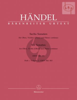 6 Sonaten Vol.2 (HWV 382 - 383) (Oboe-Vi.[Oboe]- Bc) (Score/Parts)