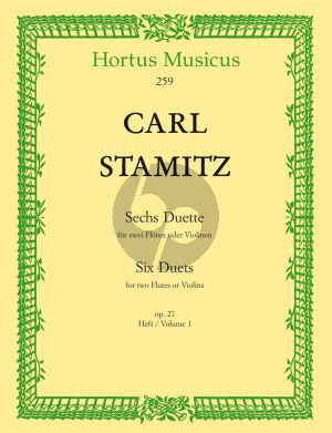 Stamitz 6 Duets Op.27 Vol.1 2 Flutes (2 Violins)