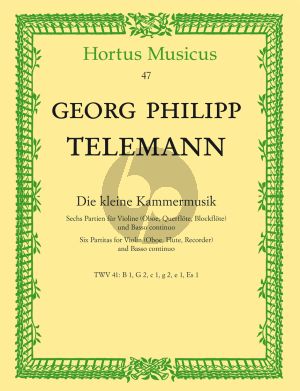 Telemann Kleine Kammermusik (6 Partitas) Violin (Flute/Oboe/Recorder) and Bc (ed. Hugo Ruf)