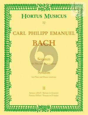 Bach Sonatas Vol.2 WQ 128-WQ 131 fur Flute-Bc (edited by Kurt Walther)