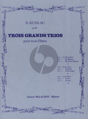 Kuhlau 3 Grands Trios Op. 86 No. 1 3 Flutes (Parties)