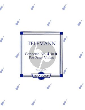 Telemann Concerto No.4 D-Major (4 Violas) (Score/Parts)