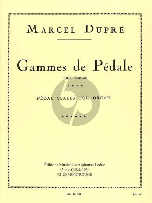 Dupre Gammes de Pedale pour Orgue