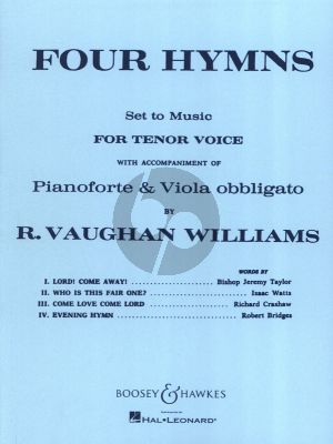 Vaughan Williams 4 Hymns Tenor Voice-Piano & Viola Obbligato