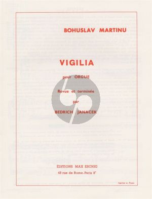 Martinu Vigilia pour Orgue