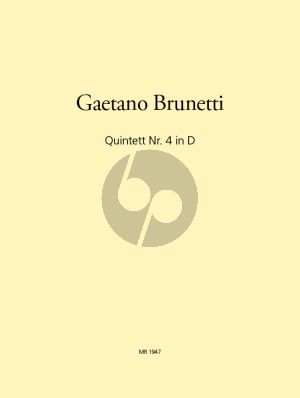 Brunetti Quintet No, 4 D-Major Bassoon- 2 Violins-Viola-Violoncello (Score/Parts) (George Zukerman)