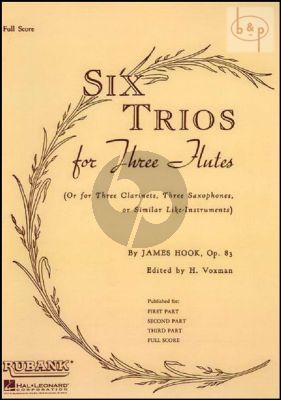 6 Trios Op.83 for 3 Flutes Score