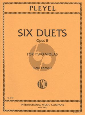 Pleyel 6 Duets Op.8 2 Violas (edited by Carl Paasch)