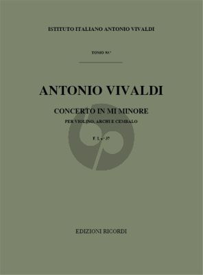 Vivaldi Concerto e-minor RV 278 F.I n.37 Violin-Strings and Bc (Full Score) (Gian Francesco Malipiero)
