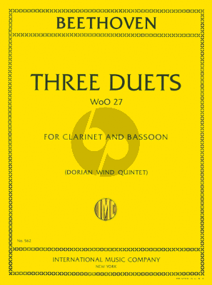 Beethoven 3 Duets WoO27 Clarinet[Bb]-Bassoon (edited by the Dorian Wind Quintet)
