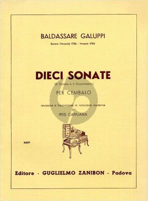 Galuppi 10 Sonatas (8 Sonate e 2 Divertimenti) Cembalo (Iris Caruana)