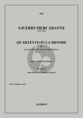 Mercadante Quartetto a-minor Flute-Violin-Viola and Violoncello (Score/Parts) (edited by Anna Mancini and Gian-Luca Petrucci)