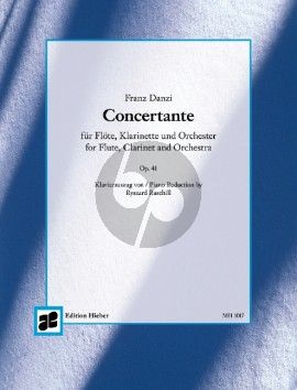 Danzi Concertante Op. 41 Flöte-Klarinette und Orchester (Klavierauszug mit Solostimmen) (Ryszard Ruschill)