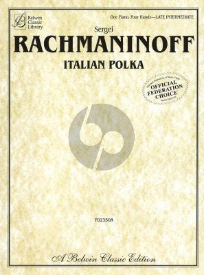 Rachmaninoff Italian Polka for Piano 4 Hands (Late Intermediate) (Edited Gail Lew)