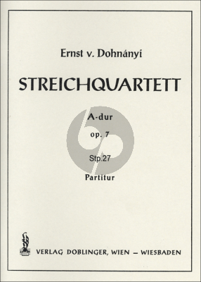 Dohnanyi Streichquartett Op.7 A-Dur (Studienpartitur)