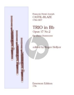 Castil-Blaze Trio Op.17 No.2 for 3 Bassoons (Parts) (edited by Roger Hellyer)