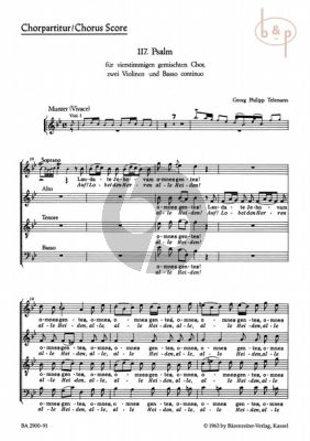 Laudate Jehovam: Auf! Lobet den Herren (Psalm 117) (SATB- 2 Vi.-Bc) (Choral Score)