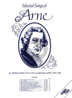 Arne Selected Songs of Thomas and Michael Arne for Voice and Piano