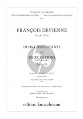 Devienne 3 Duos Concertants Op.3 (2 Bassons ou 2 Violoncelles) (Stimmen/Parts) (edited by Ernst Hess)