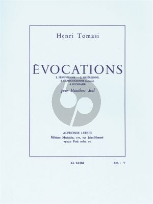 Tomasi Evocations Hautbois seule