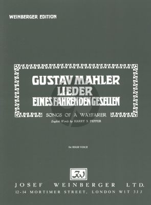 Mahler Songs of a Wayfahrer high voice and piano