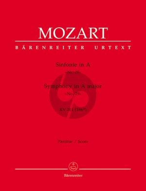 Mozart Symphonie No.29 in A-Major KV 201 (186a) Fullscore (Edited by Hermann Beck) (Barenreiter-Urtext)