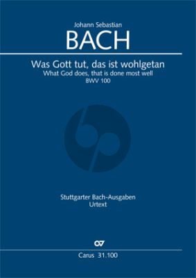 Bach Kantate No.100 Was Gott tut, das ist wohlgetan BWV 100 Soli SATB, Coro SATB, Fl, Obda, 2 Cor, Timp, 2 Vl, Va, Bc Taschenpartitur (Kantate zur Trauung) (Hereausgegeben Reinhold Kubik - Urtext)