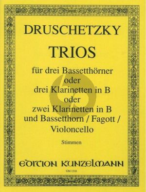 Druschetzky 8 Trios 3 Bassetthorner oder 3 Klarinetten [Bb] (Stimmen) (L. Sas-Kraszna)