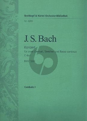 Bach Konzert C-dur BWV 1061 2 Cembali-Streicher-Bc Cembalo 1 Stimme