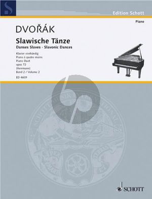 Dvorak Slawische Tanze Op.72 Vol.2 No.5-8 fur Klavier zu 4 Hande ( (Herausgeber Kurt Herrmann)