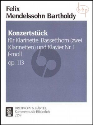 Konzertstück No.1 f-moll Op.113 (Klar.[Bb]- Bassethorn[F] [2. Klarinette]-Klavier)