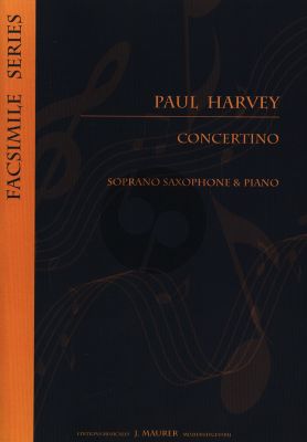 Harvey Concertino Soprano Saxophone and Piano