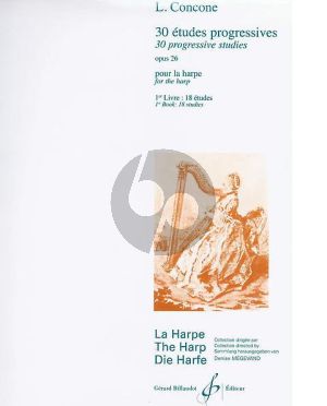 Concone 30 Etudes Progressives Op.26 Vol.1 Harpe (element.-moyen)