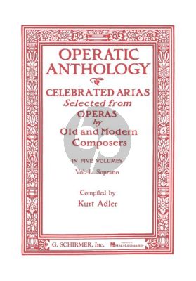 Operatic Anthology vol.1 Soprano (Kurt Adler) (Opera-Arias Old and Modern Composers)