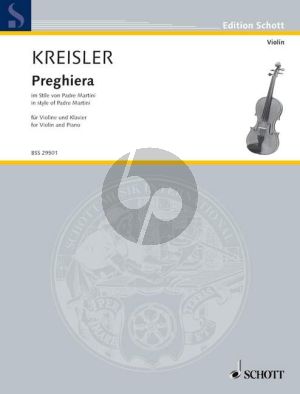 Kreisler Preghiera im Stile von Padre Martini Violine-Klavier