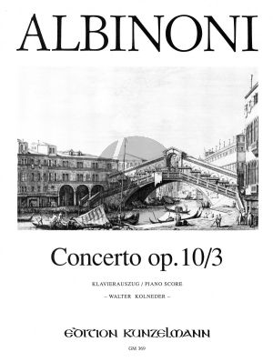 Albinoni Concerto C-dur Op.10 / 3 Violine-Streicher-Bc (Klavierauszug) (Walter Kolneder)