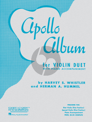 Album Apollo Album for 2 Violins and Piano (Arranged by Harvey S. Whistler and Herman Hummel)
