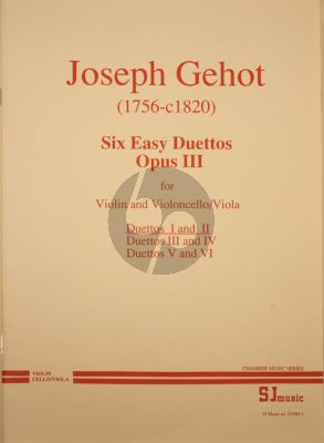 gehot 6 Easy Duettos Op.3 No.1 - 2 Violin and Cello (or Viola)