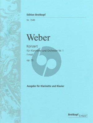 Weber Konzert No.1 Op.73 (J.114) f-moll Klarinette-Klavier (Hauswald)