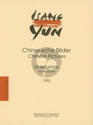 Yun 4 Chinesische Bilder (1993) Recorder (or Flute) solo)