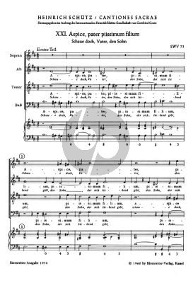 Schutz 3 Motetten aus Canciones Sacrae (1625) No.21, 22 und 23 SWV 73-74-75 Gemischter Chor (SATB), Basso continuo ad libitum (Herausgeber Gottfried Grote)