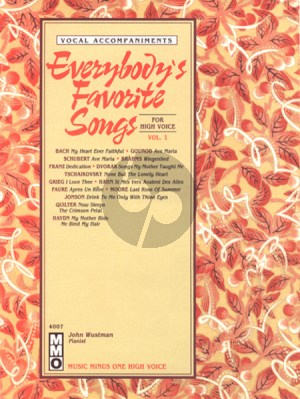 Everybody's Favorite Songs Vol.1 High Voice (Bk-Cd) (MMO) (Pianist John Wustman)