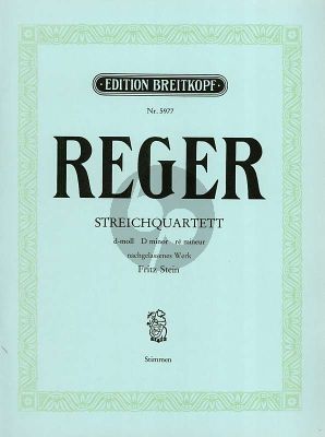Reger String Quartett D Minor Op. Post. (1889) (Stimmen)