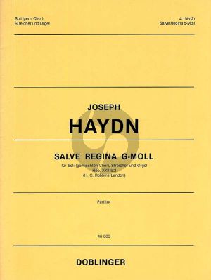 Haydn Salve Regina g-moll Hob. XXIIIb:2 SATB soli-Streicher und Orgel Partitur (H. C. Robbins Landon)