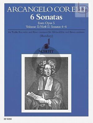6 Sonatas from Op.5 Vol.2 Treble Recorder-Bc