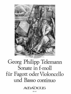 Telemann Sonate f-moll TWV 41:f1 (from der Getreue Music-Meister) fur Fagott und Bc (Herausgeber Wienfried Michel) (with facsimile)
