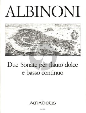 Albinoni 2 Sonatas Op.Posth. No.3 and 5 per Flauto Dolce e Bc (edited by Walter Kolneder)