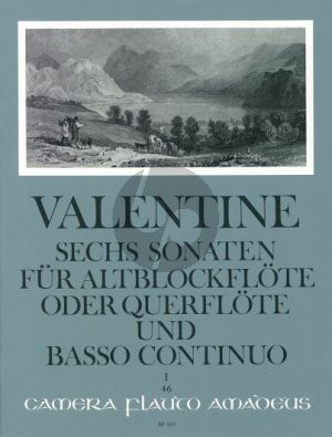 Valentine 6 Sonaten Op. 5 Vol. 1 No. 1 - 3 Altblockflöte (Flöte) und Bc (Willy Hess)